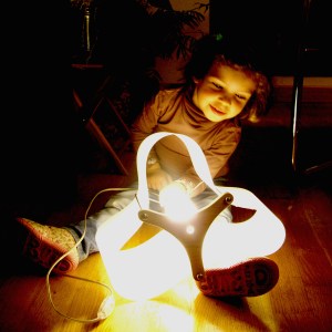 mango lamp on the floor